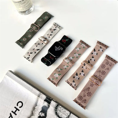 Floral Stretch Woven Apple Watch Band