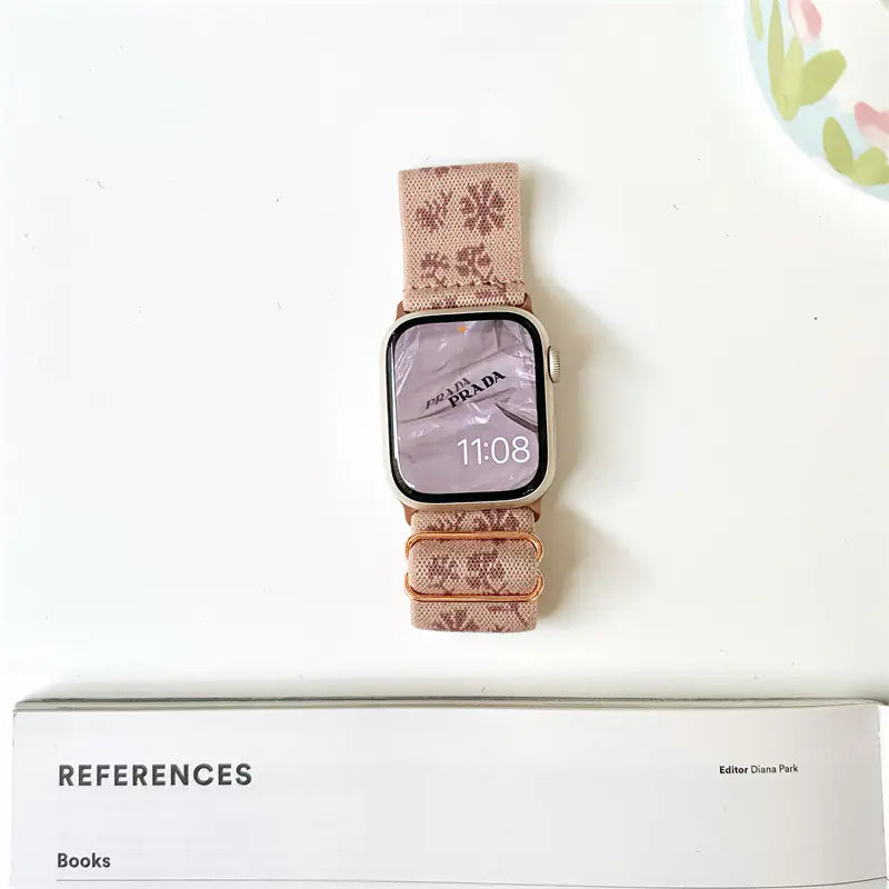 Floral Stretch Woven Apple Watch Band