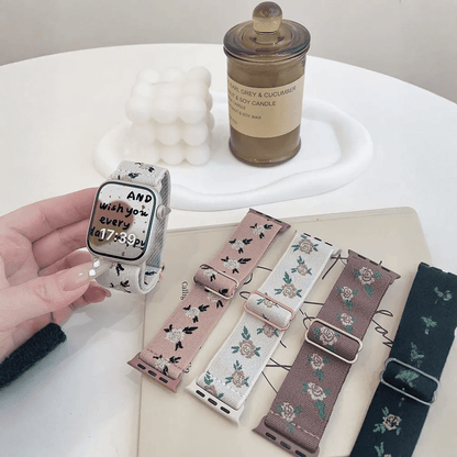 Floral Stretch Woven Apple Watch Band