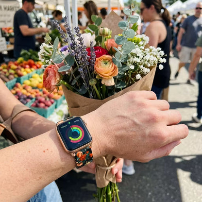 Floral Silicone Apple Watch Band