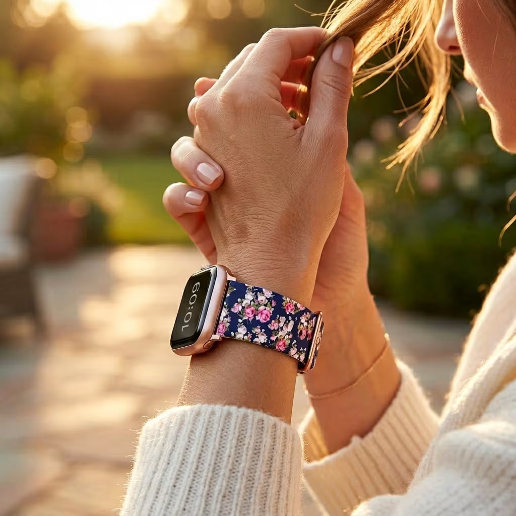 Floral Silicone Apple Watch Band