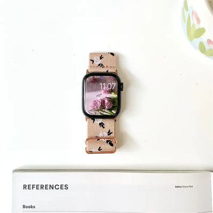 Floral Stretch Woven Apple Watch Band