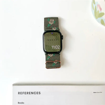 Floral Stretch Woven Apple Watch Band